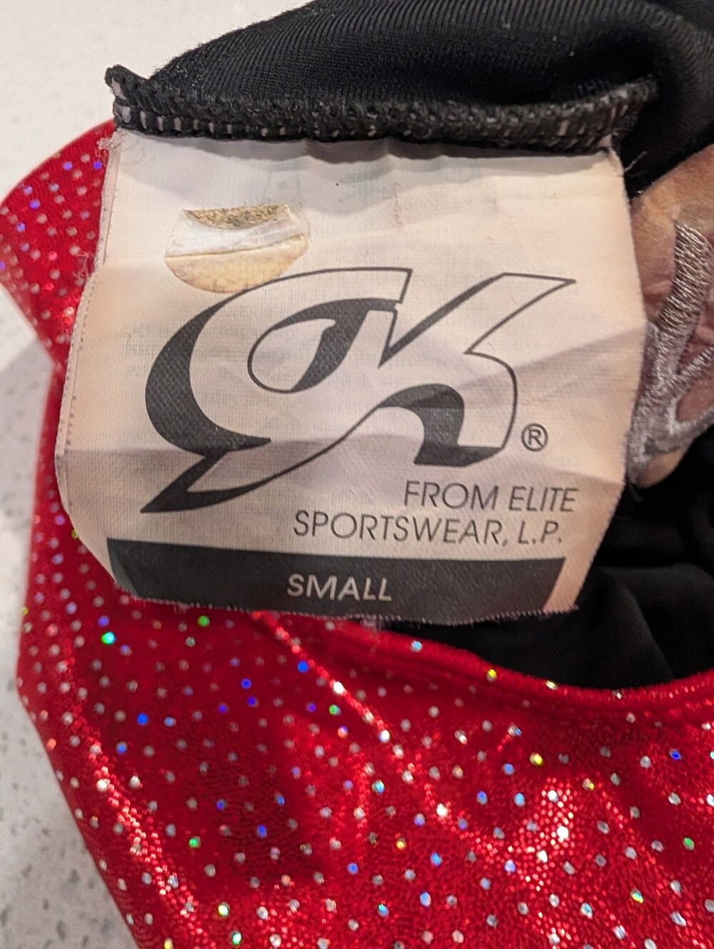 CHRISTMAS GK ELITE Gymnastics Dance Leotard Small Glitter Red Silver Dots VELOUR - Picture 3 of 7